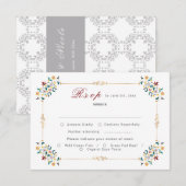 Cartons Réponse Mariage Motif classique complexe de géométrie vint (Devant / Derrière)