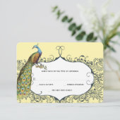 Cartons Réponse Mariage Motif Inséparable de Navy et Mustard Peaco (Debout devant)