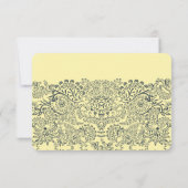 Cartons Réponse Mariage Motif Inséparable de Navy et Mustard Peaco (Dos)