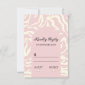 Cartons Réponse Mariage Motif Pastel Pink White Wavy (Devant)