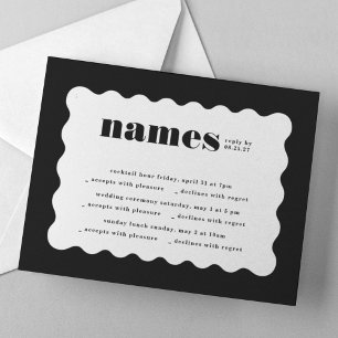 Cartons Réponse Mariage multi-événements avec bordure moderne en c