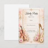 Cartons Réponse Mariage Musical Élégant (Devant / Derrière)