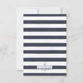 Cartons Réponse Mariage Nautical Navy & White Watercolor (Dos)