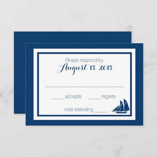 Cartons Réponse Mariage nautique (Devant / Derrière)