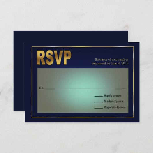 Cartons Réponse Mariage nautique du coquillage ancré | marine et o (Devant / Derrière)