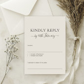 Cartons Réponse Mariage Neutral Cream Signature Répondre