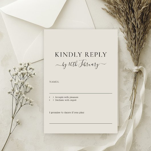 Cartons Réponse Mariage Neutral Cream Signature Répondre
