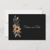 Cartons Réponse Mariage noir contrastant des tournesols (Dos)