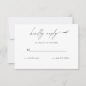 Cartons Réponse Mariage noir et blanc minimaliste (Devant)