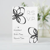 Cartons Réponse Mariage noir et blanc R.S.V.P. (Debout devant)
