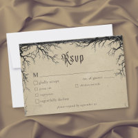 Mariage noir tan Gravure d'arbre corbeau gothique