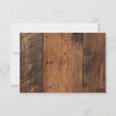Cartons Réponse Mariage occidental boho rustique en bois élégant (Dos)