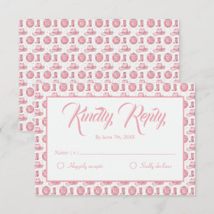 Cartons Réponse Mariage occidental rose mignon