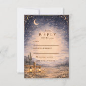 Cartons Réponse Mariage occidental sous la lune du désert céleste (Devant)