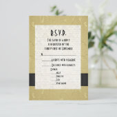 Cartons Réponse Mariage officiel noir et or R.S.V.P (Debout devant)