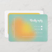 Cartons Réponse Mariage Ombré rose orange moderne (Devant / Derrière)