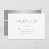 Cartons Réponse Mariage or simple (Devant / Derrière)