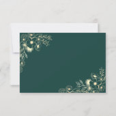 Cartons Réponse Mariage Or Vert Émeraude (Dos)