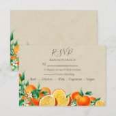 Cartons Réponse Mariage Orange Blossom (Devant / Derrière)