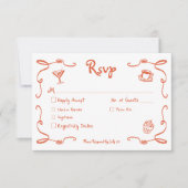 Cartons Réponse Mariage orangé de Sunset Retro Whimsical (Devant)