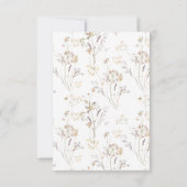 Cartons Réponse Mariage Pampas Fleur sauvage simple à sec minimal (Dos)