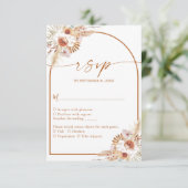 Cartons Réponse Mariage Pampas Grass Boho Terracotta (Debout devant)