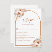 Cartons Réponse Mariage Pampas Grass Boho Terracotta (Devant / Derrière)