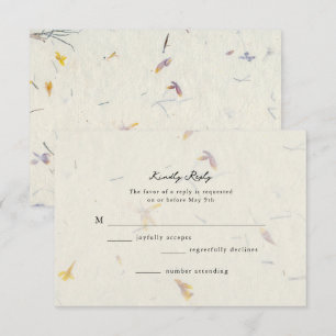 Cartons Réponse Mariage papier floral botanique moderne