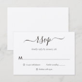 Cartons Réponse Mariage papier Kraft moderne (Devant / Derrière)