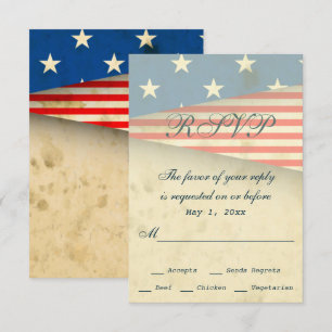 Cartons Réponse Mariage patriotique du drapeau américain vintage