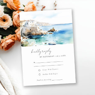 Cartons Réponse Mariage Paysage Aquarelle Chic Pouilles Italie