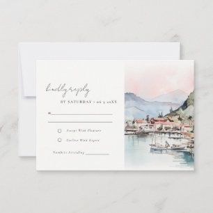 Cartons Réponse Mariage Paysage Aquarelle Kauai Hawaï
