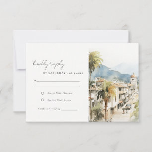 Cartons Réponse Mariage Paysage Aquarelle Santa Marta Colombie