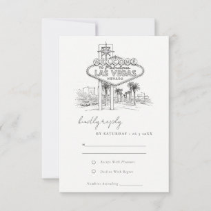 Cartons Réponse Mariage paysage croquis Las Vegas Nevada