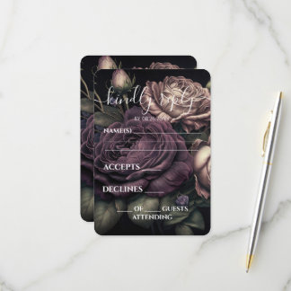 Cartons Réponse Mariage personnalisé Rose Poussiéreuse Rose Foncé