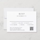 Cartons Réponse Mariage photo avec QR code moderne simple (Devant)