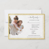 Cartons Réponse Mariage photo couleur aquarelle unique (Devant)