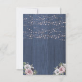 Cartons Réponse Mariage photo floral romantique rustique (Dos)