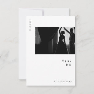 Cartons Réponse Mariage photo minimaliste de style moderne et chic