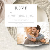 Cartons Réponse Mariage photo minimaliste Gris