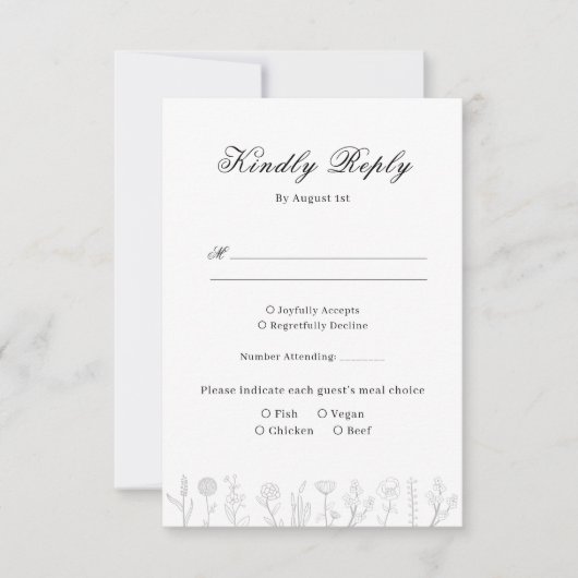 Cartons Réponse Mariage photo simple à main (Devant)