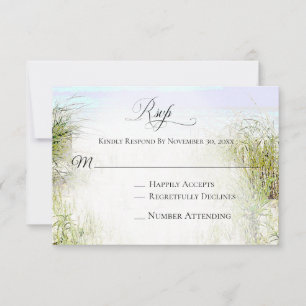 Cartons Réponse *~ Mariage photo Soft Dune Beach Grass