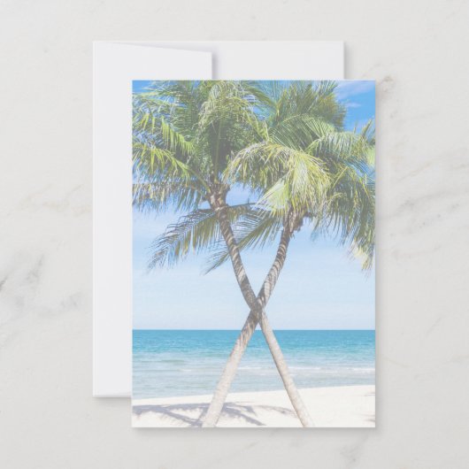 Cartons Réponse Mariage photo Tropical Gold Palm Tree Beach (Dos)