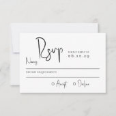 Cartons Réponse Mariage Photo Typographie Script Minimal (Devant)