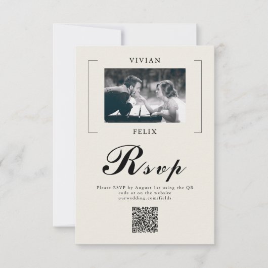 Cartons Réponse Mariage photo vintage (Devant)