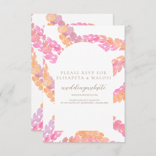 Cartons Réponse Mariage Pikake (Devant / Derrière)