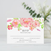 Cartons Réponse Mariage Pink Peony (Debout devant)