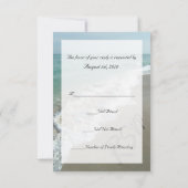 Cartons Réponse Mariage plage Correspondant RSVP, Écriture de sabl (Dos)