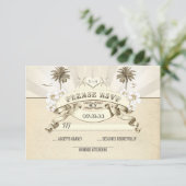 Cartons Réponse mariage plage palettes étoile soleil raies mariage (Debout devant)