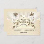 Cartons Réponse mariage plage palettes étoile soleil raies mariage (Devant / Derrière)